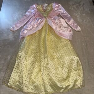 Forum Novelties Princess Costume Gown Pink Yellow Gold Glitter Girls Medium